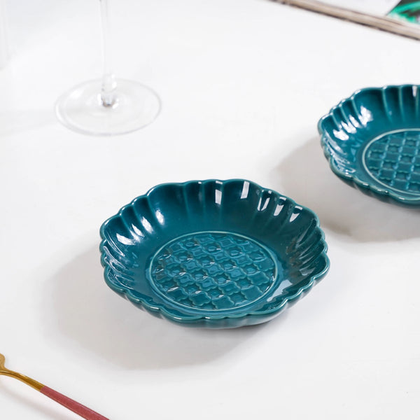Luxe Ceramic Dessert Plate Green Set Of 4 6 Inch