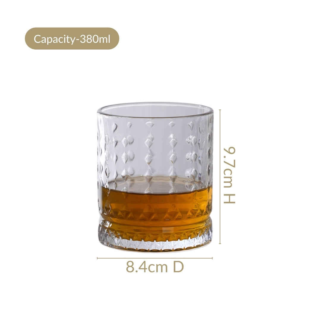 Whiskey Glass Online - Premium Diamond Patterned Set Of 6 Whiskey