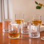 Diamond Patterned Set Of 6 Whiskey Glasses 380ml