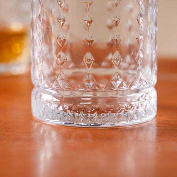 Diamond Patterned Set Of 6 Whiskey Glasses 380ml