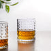 Diamond patterned whiskey glasses set of 6