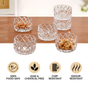 Diamond Cut Glass Bowl Set Of 6 160ml