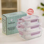Glowo Airtight Food Containers With Air Vents Set Of 3 370ml 660ml 1000ml