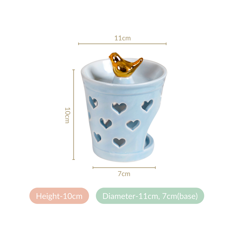 Intricate Heart Design Air Diffuser Set Of 2 Blue