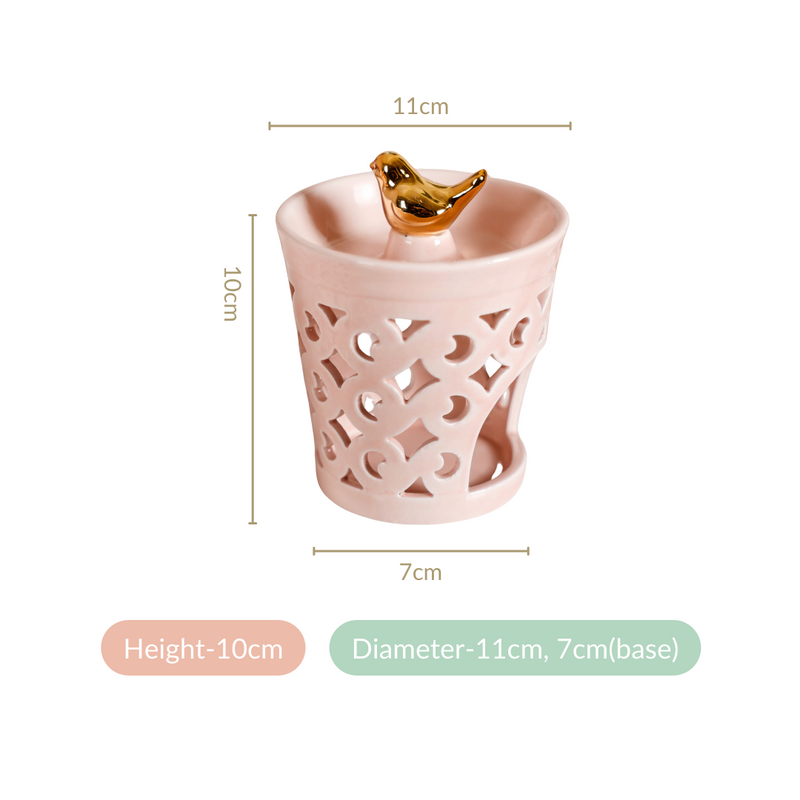 Decorative Ceramic Aroma Diffuser Set Of 2 Pink- Decorative Ceramic Diffuser, Aroma Diffuser Set, Pink Ceramic Diffusers, Set of 2 Diffusers