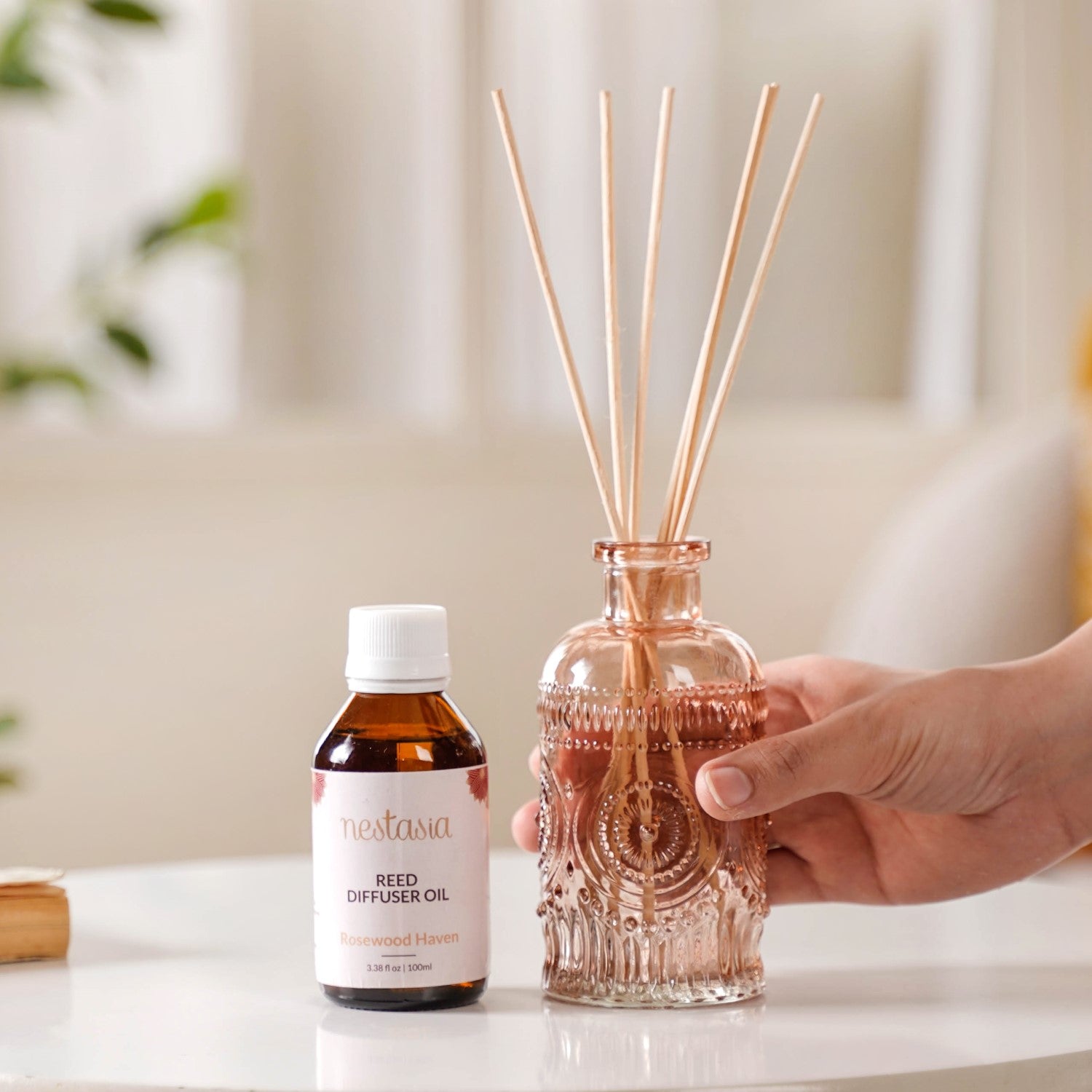Rosewood Haven Fragrance Jar And Reed Diffuser Gift Set Of