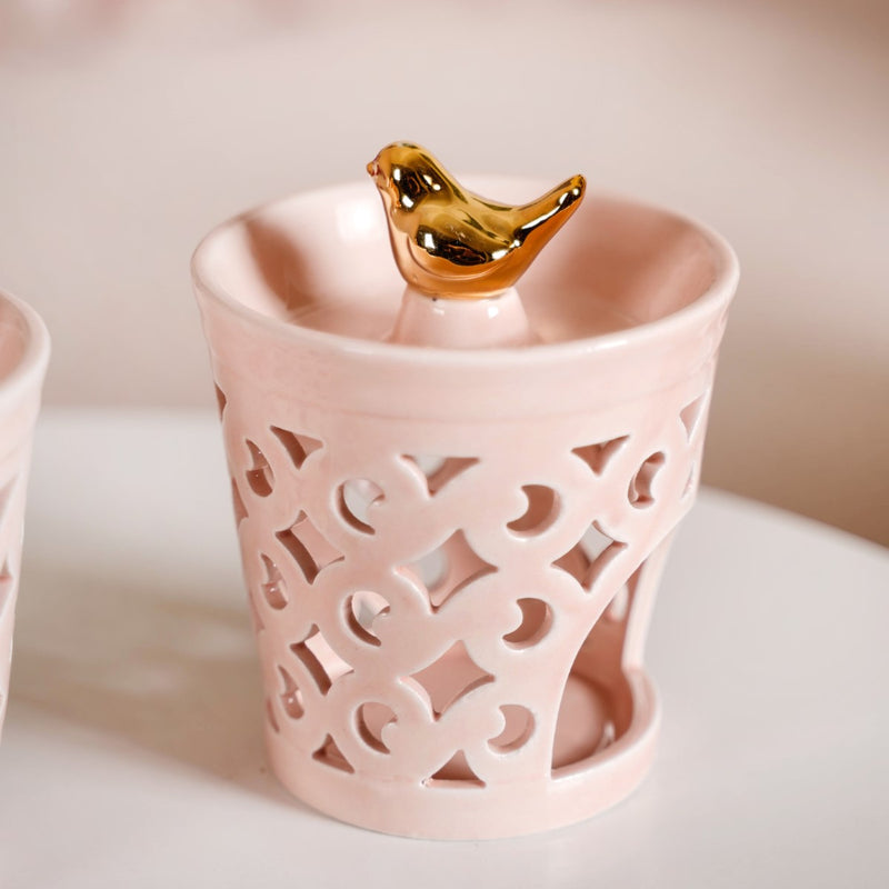 Decorative Ceramic Aroma Diffuser Set Of 2 Pink- Decorative Ceramic Diffuser, Aroma Diffuser Set, Pink Ceramic Diffusers, Set of 2 Diffusers