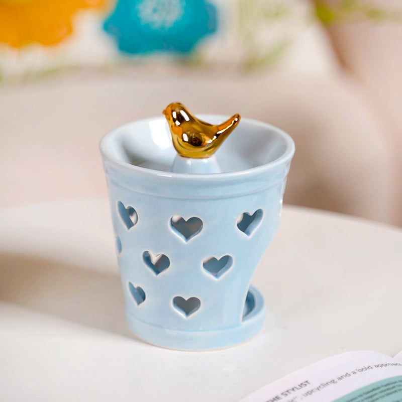 Intricate Heart Design Air Diffuser Set Of 2 Blue