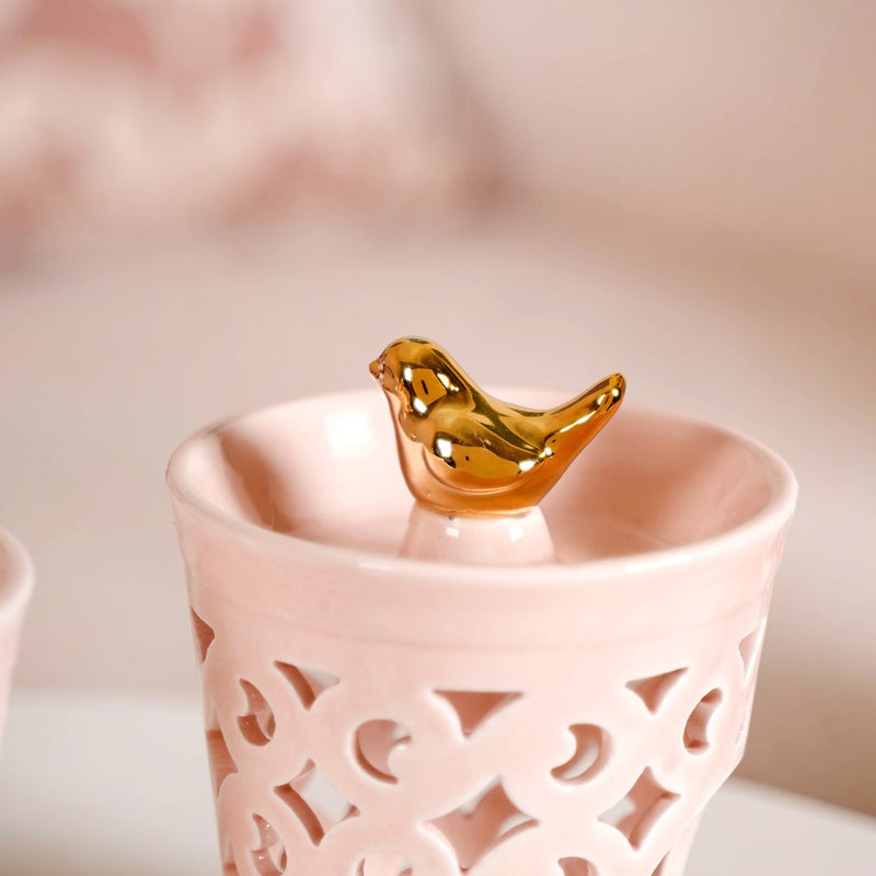 Decorative Ceramic Aroma Diffuser Set Of 2 Pink- Decorative Ceramic Diffuser, Aroma Diffuser Set, Pink Ceramic Diffusers, Set of 2 Diffusers