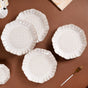 Luxury Ceramic Stoneware Dinner Plate Set Of 4 Ivory 10 Inch