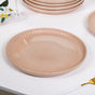 Costola Ceramic Dinner Plate Set Of 6 Pink 10 Inch