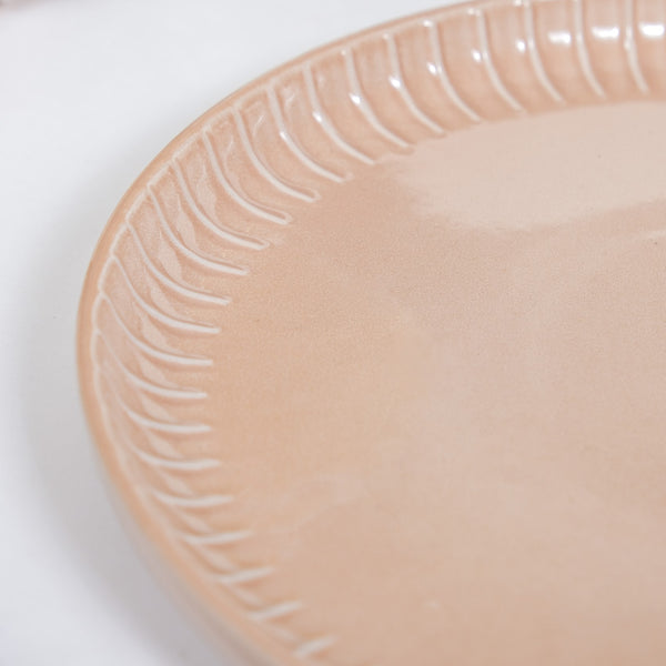 Costola Ceramic Dinner Plate Set Of 6 Pink 10 Inch