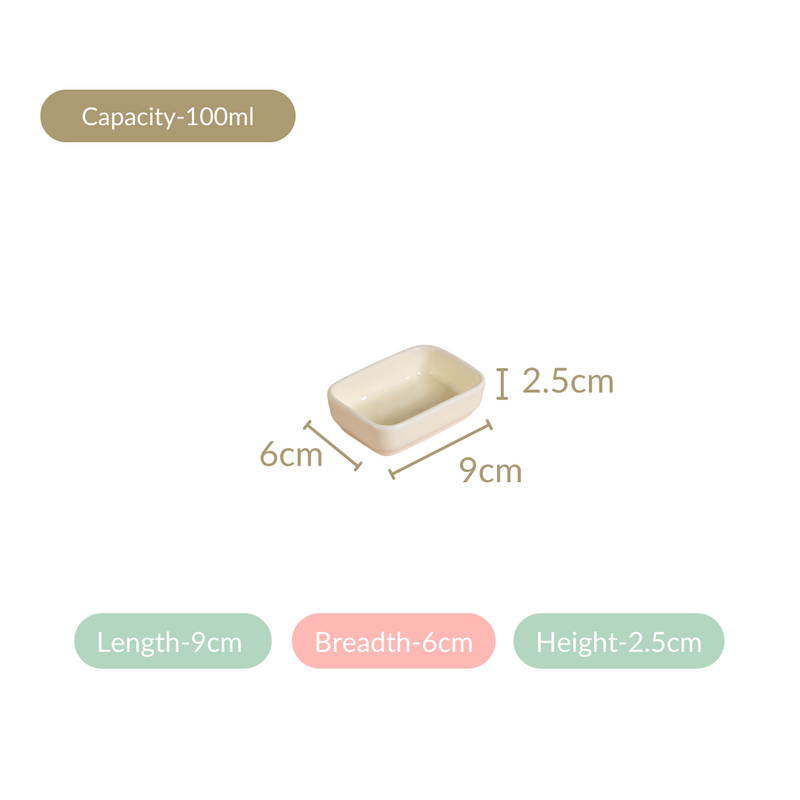 Vanilla White Textured Dip Bowl Set Of 4 100ml - Dip bowls, mini bowls, ceramic dip bowls, dip bowls set