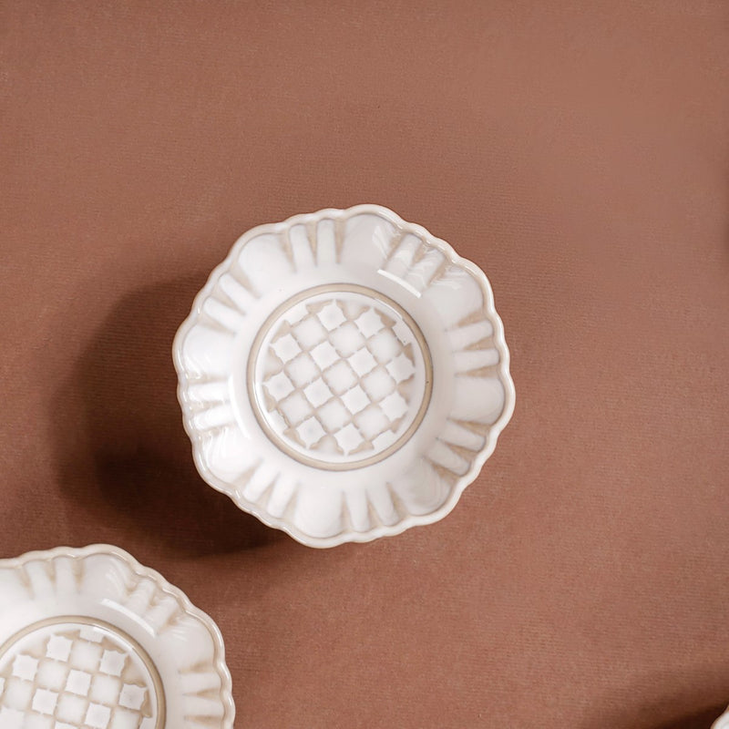 Stoneware Ivory Ceramic Dip Bowl Set Of 4 50ml - Dip bowls, mini bowls, ceramic dip bowls, dip bowls set