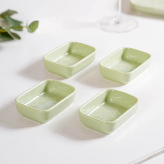 Textured Dip Bowl Sage Green Set Of 4 100ml - Dip bowls, mini bowls, ceramic dip bowls, dip bowls set