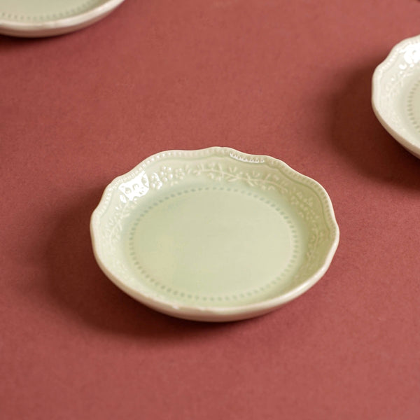 Green Round Dip Plate Set Of 6
