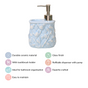 Blue 2 In 1 Ceramic Dispenser With Toothbrush Holder