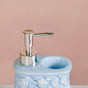 Blue 2 In 1 Ceramic Dispenser With Toothbrush Holder