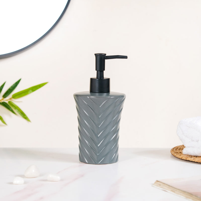 Modern Zigzag Soap Dispenser Grey 300ml