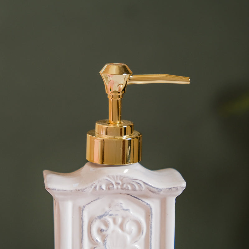 Vintage Cabinet Shaped Ceramic Soap Dispenser White