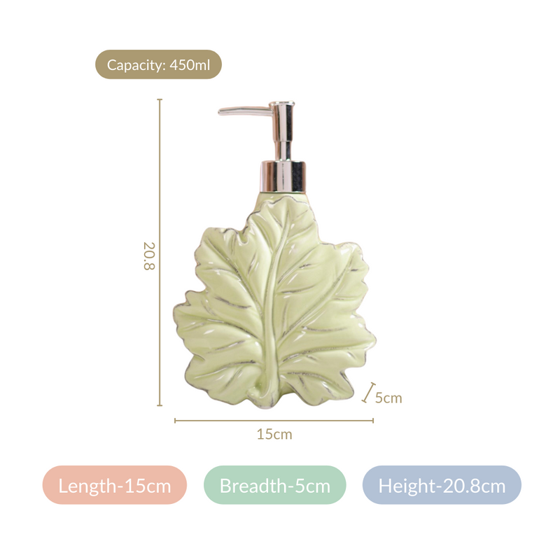 Green Leaf Shaped Soap Dispenser