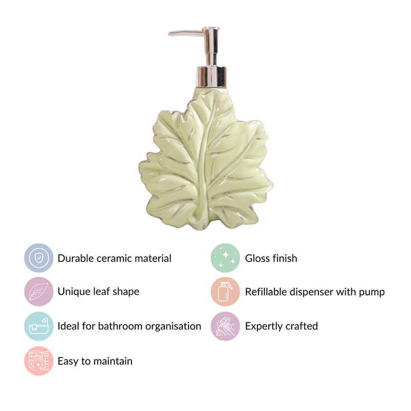 Green Leaf Shaped Soap Dispenser