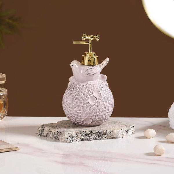 Lavender Bird Embossed Soap Dispenser