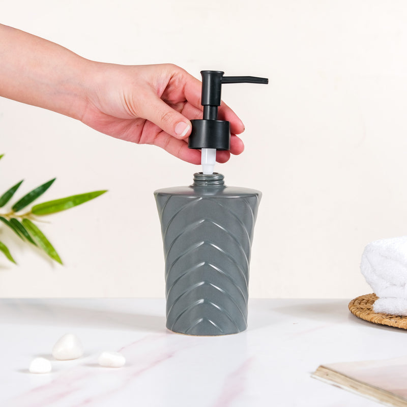 Modern Zigzag Soap Dispenser Grey 300ml
