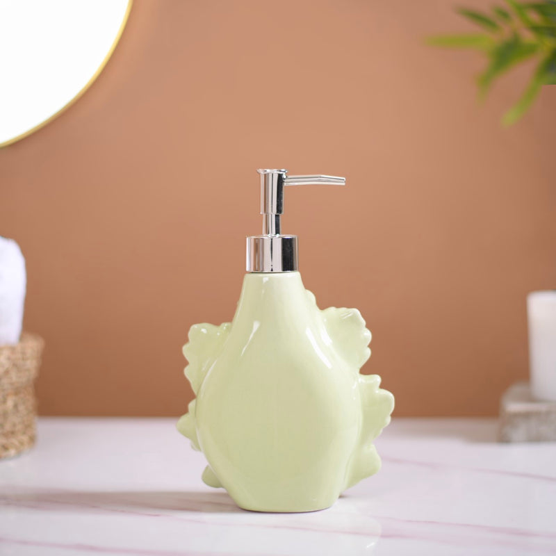 Green Leaf Shaped Soap Dispenser