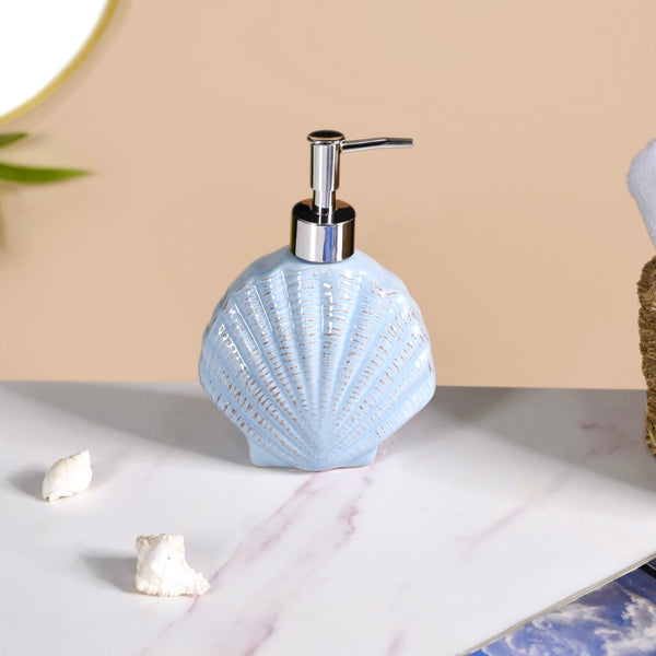 Blue Ceramic Seashell Liquid Dispenser