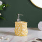 Premium Ceramic Soap Dispenser With Toothbrush Holder Yellow