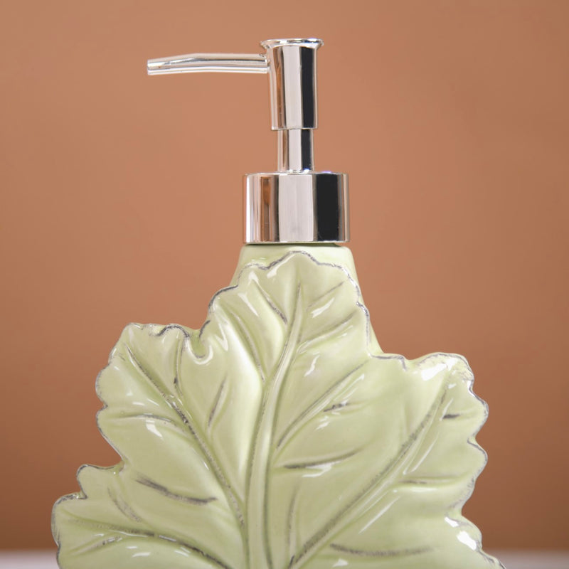 Green Leaf Shaped Soap Dispenser