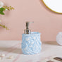 Blue 2 In 1 Ceramic Dispenser With Toothbrush Holder