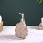 Taupe Leaf Shaped Ceramic Soap Dispenser