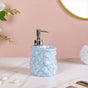 Blue 2 In 1 Ceramic Dispenser With Toothbrush Holder