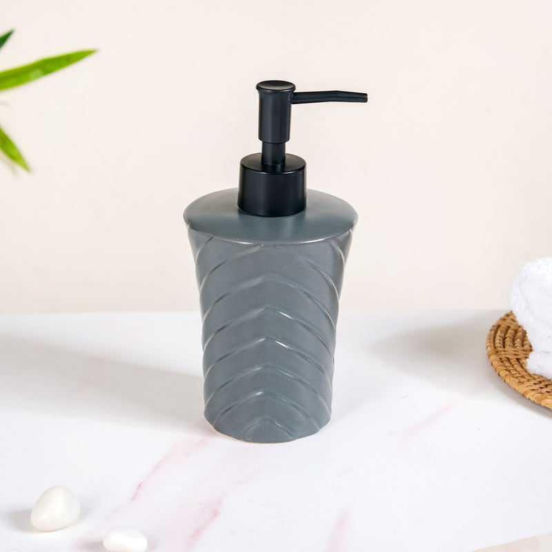 Modern Zigzag Soap Dispenser Grey 300ml