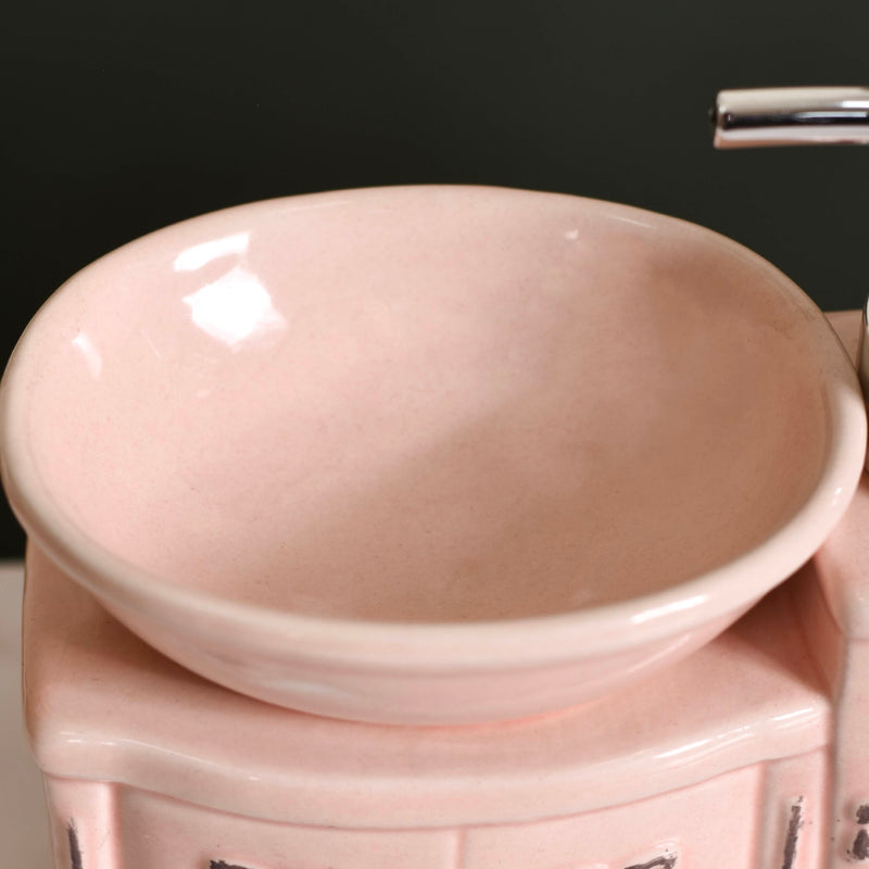 Sink With Tap Ceramic Soap Dispenser Peach