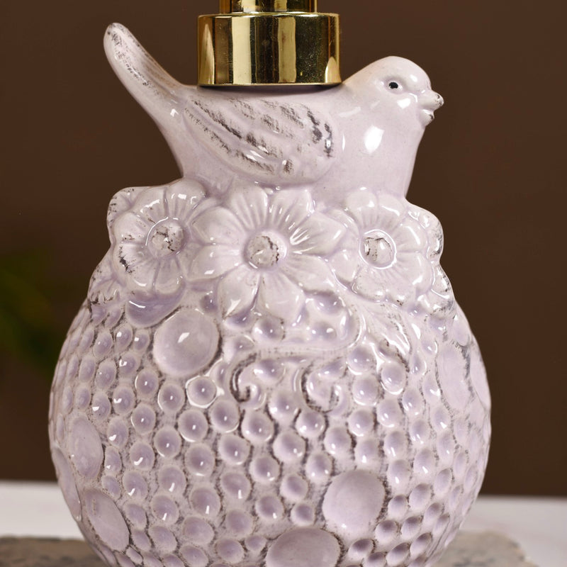 Lavender Bird Embossed Soap Dispenser