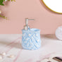 Blue 2 In 1 Ceramic Dispenser With Toothbrush Holder