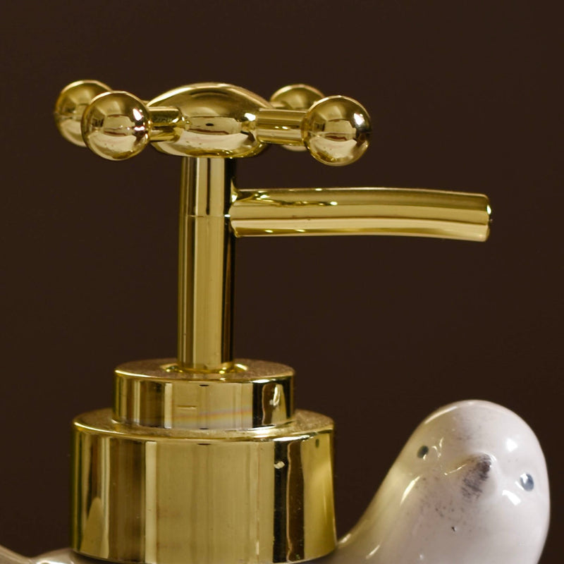 Ceramic Birdy Liquid Dispenser White