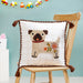 Dog Embroidered Cotton Cushion Cover With Tassels 42x42cm