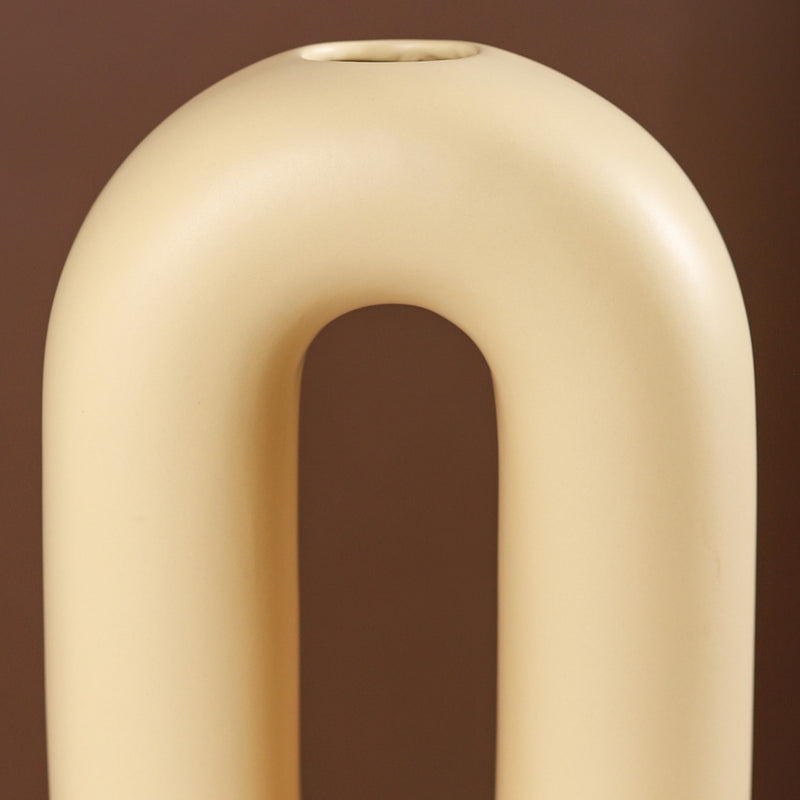 Capsule Donut Vase Pastel Yellow- Donut vase, oval vase, flower vase, yellow vase, decorative vase