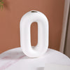 Donut Oval Ceramic Vase White