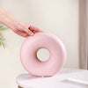 Round Donut Ceramic Vase Pink