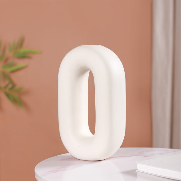 Donut Oval Flower Vase White