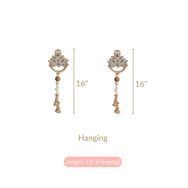 Lotus Door Hanging Set of 2 White