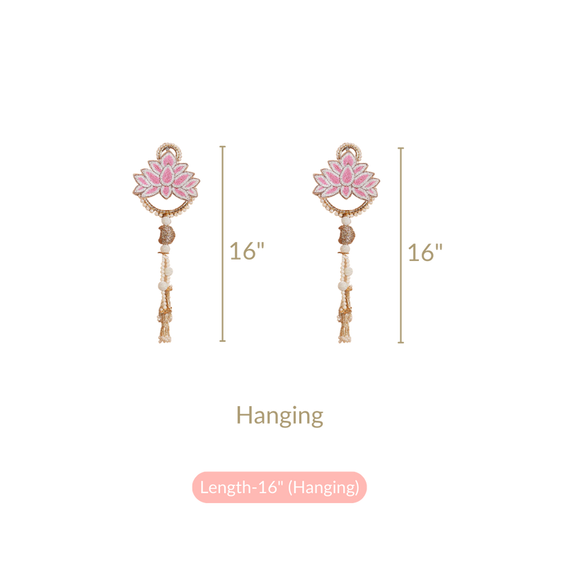 Lotus Door Hanging Set of 2 Pink & White