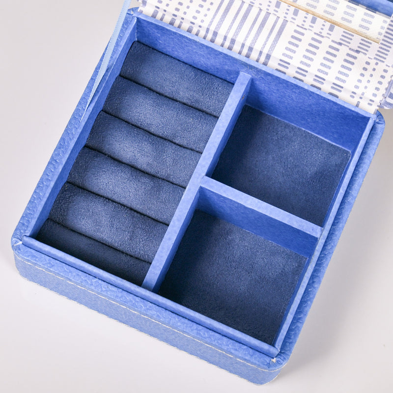 Dots And Dash Multi Section Jewellery Box With Mirror