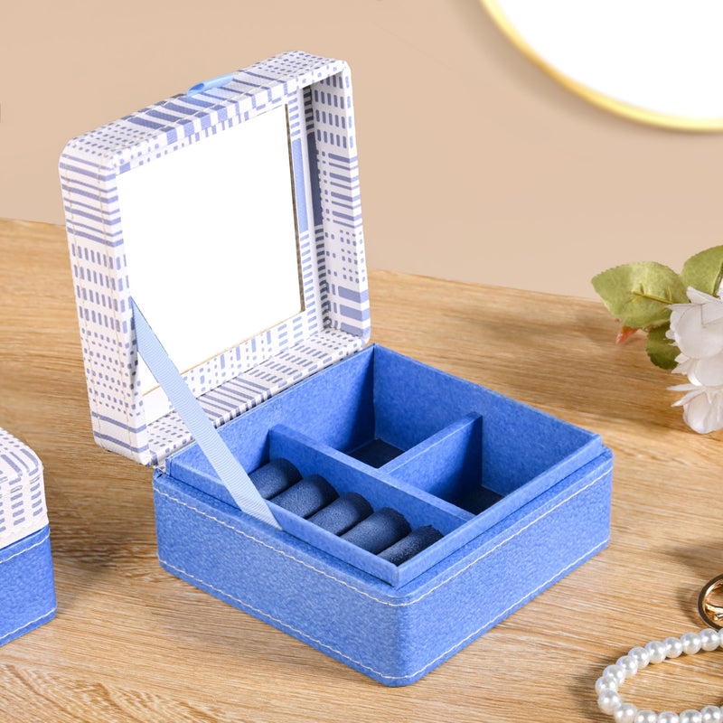 Dots And Dash Multi Section Jewellery Box With Mirror