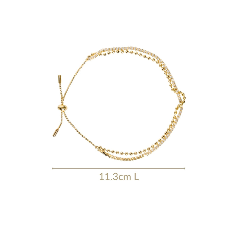 Double Layered Gold Sliding Knot Bracelet